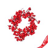 Маленькое фото 1: Венок с ягодами, 25см, красный