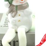 Маленькое фото 3: Сувенир «Снеговик сидящий» (керамика), Н10х6х5,5см, белый