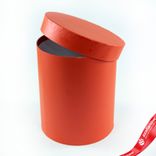 Маленькое фото 3: Набор коробок, подарочных, круглых, 3шт, D18xH20,5см, красный