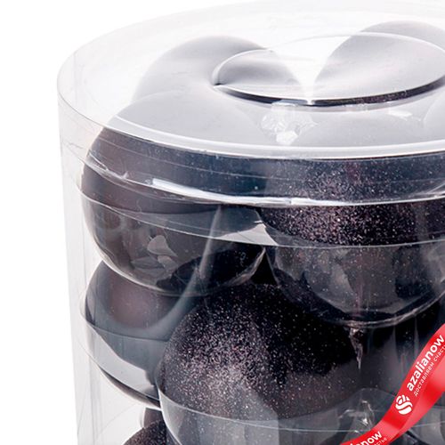 Фото 4: Набор шаров 15шт. в тубе (стекло), D6см, в асс., черный