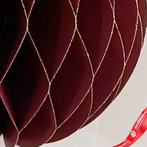 Фото 5: Украшение подвесное «Шар» (бумага), D15см, красный