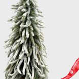 Маленькое фото 3: Ель искусственная заснеженная в кашпо, Н60х22х22см, зеленый/белый