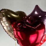 Маленькое фото 2: Композиция из 3 шаров с гелием, 2 сердца и звезда, ассорти