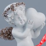 Маленькое фото 4: Сувенир «Ангел с сердцем» (полирезин), H11х6х4см, белый
