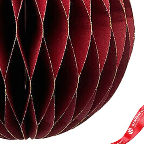 Фото 5: Украшение подвесное «Шар» (бумага), D15см, темно-красный