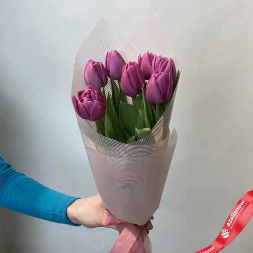 Фото 1: Букет из 7 сиреневых тюльпанов. Сервис доставки цветов AzaliaNow