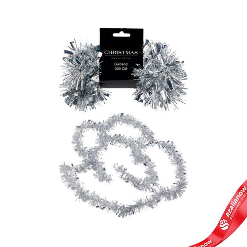 Гирлянда «Мишура» (пластик), 3м, серебряный