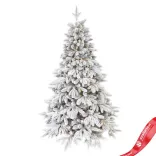 Маленькое фото 2: Ель искусственная заснеженная «Ленинградская» (PVC+PE), 3м, белый
