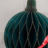 Маленькое фото 2: Украшение подвесное «Шар» (бумага), D12,5см, темно-зеленый