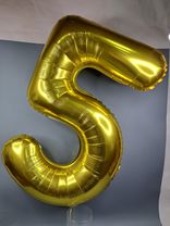 Фото флориста 3: Шар с гелием «Цифра - 5», 102 см., золото