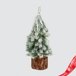 Маленькое фото 1: Ель искусственная заснеженная, Н19х8х8см, зеленый/белый