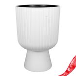 Маленькое фото 5: Кашпо со вставкой «Мика» на ножке (пластик), D29xH43см, 5,5л, белый