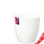 Маленькое фото 2: Кашпо «Грация со вставкой» (пластик), D13хH13см, 1,2л, белый