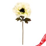 Маленькое фото 1: Анемон искусственный (пластик), 35см, кремовый