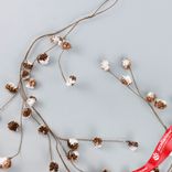 Маленькое фото 2: Гирлянда с шишками заснеженная, 130см, коричневый