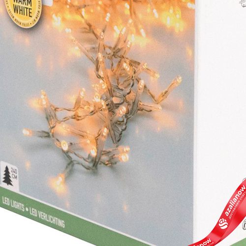 Фото 5: Гирлянда светодиодная 16м, 800 ламп, тепл. бел. свет, шнур 3м, прозрачный