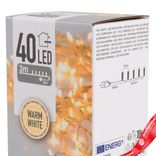 Маленькое фото 4: Гирлянда светодиодная 3м, 40 ламп, тепл. бел. свет, шнур 3м, прозрачный