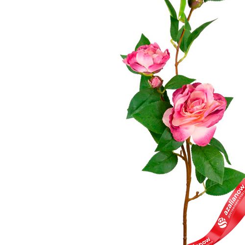 Фото 4: Камелия искусственная (пластик), 85см, розовый