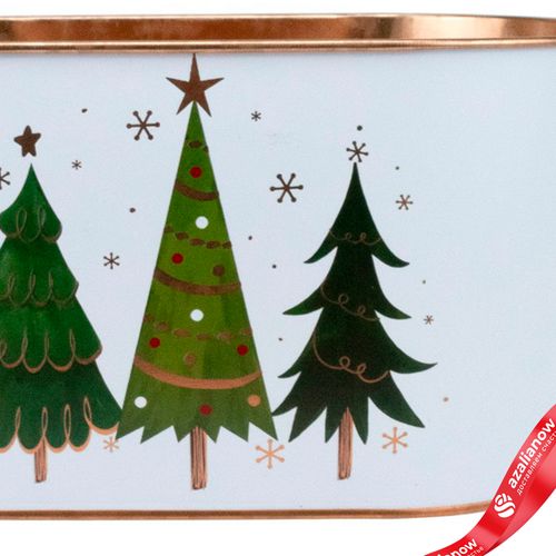 Фото 3: Кашпо «Елочки» (металл), 22,5х13,5хH11,5см, белый