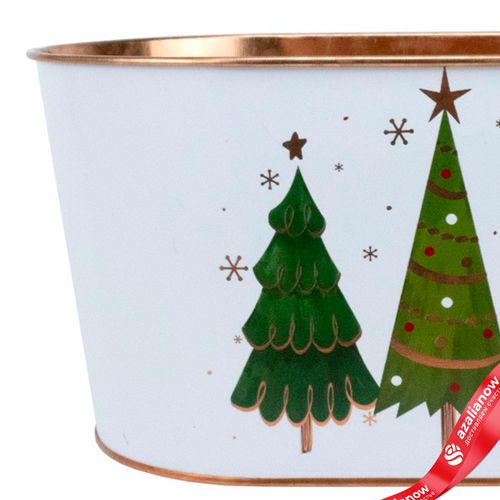 Фото 4: Кашпо «Елочки» (металл), 22,5х13,5хH11,5см, белый