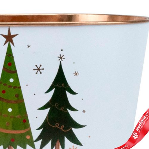 Фото 5: Кашпо «Елочки» (металл), 22,5х13,5хH11,5см, белый