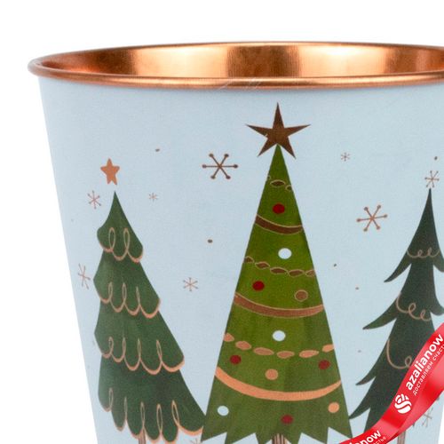 Фото 2: Кашпо «Елочки» (металл), D13,5хH12см, белый