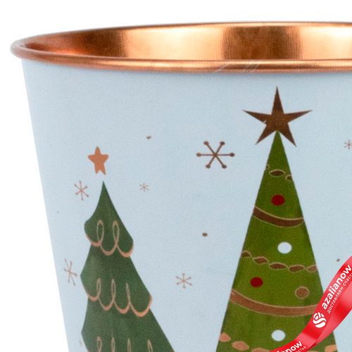 Фото 3: Кашпо «Елочки» (металл), D13,5хH12см, белый