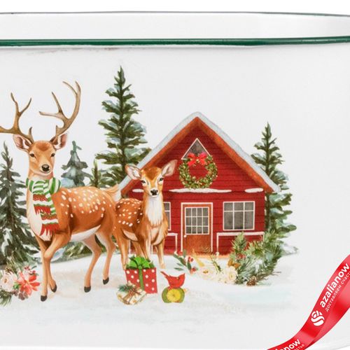 Фото 3: Кашпо «Олень» (металл), 22,5х13,5хH11,5см, белый