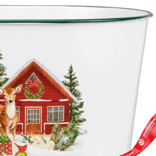 Фото 5: Кашпо «Олень» (металл), 22,5х13,5хH11,5см, белый