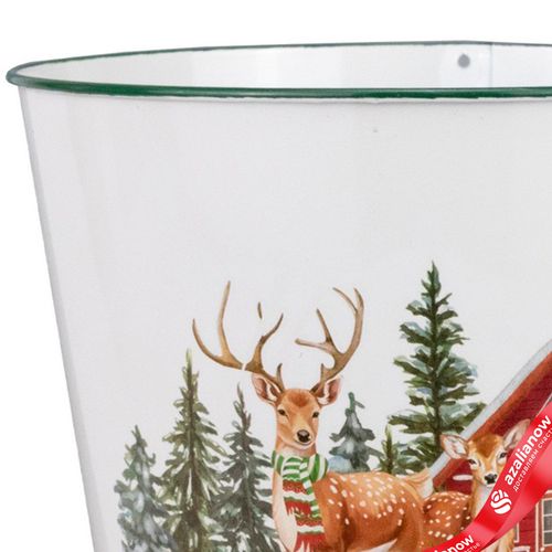 Фото 3: Кашпо «Олень» (металл), D13,5хH12см, белый