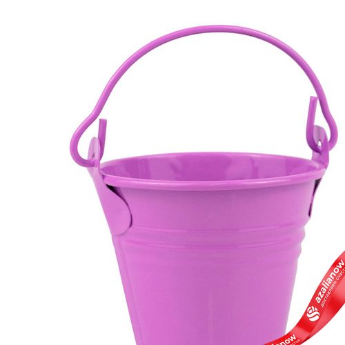 Фото 2: Кашпо «Три Линии Ведерко с ручкой» (металл), D7xH6см, фиолетовый