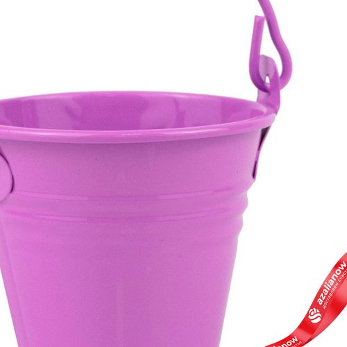 Фото 3: Кашпо «Три Линии Ведерко с ручкой» (металл), D7xH6см, фиолетовый