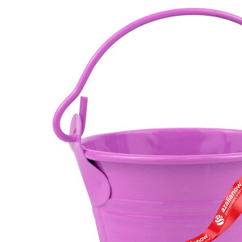 Фото 4: Кашпо «Три Линии Ведерко с ручкой» (металл), D7xH6см, фиолетовый