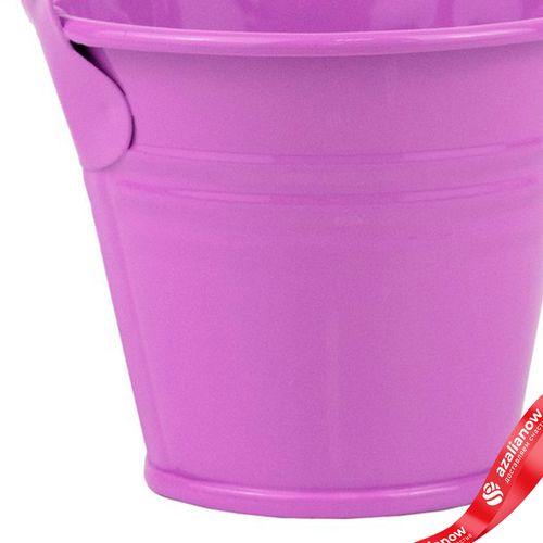Фото 5: Кашпо «Три Линии Ведерко с ручкой» (металл), D7xH6см, фиолетовый