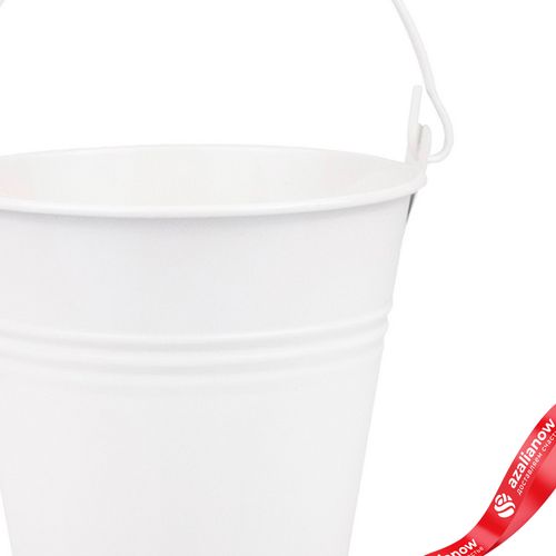 Фото 3: Кашпо «Три Линии Ведерко с ручкой» (металл), D9,5xH7,5см, белый