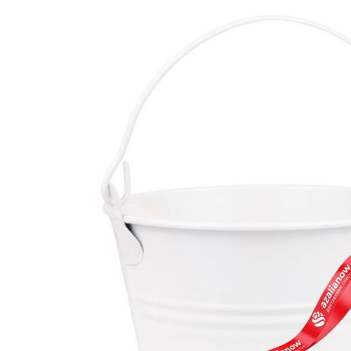 Фото 4: Кашпо «Три Линии Ведерко с ручкой» (металл), D9,5xH7,5см, белый