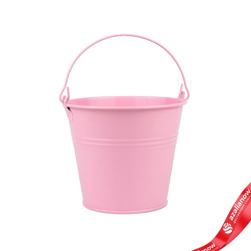 Кашпо «Три Линии Ведерко с ручкой» (металл), D9,5xH7,5см, розовый
