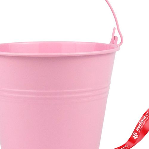 Фото 3: Кашпо «Три Линии Ведерко с ручкой» (металл), D9,5xH7,5см, розовый