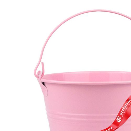 Фото 4: Кашпо «Три Линии Ведерко с ручкой» (металл), D9,5xH7,5см, розовый