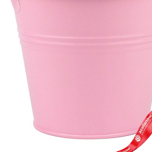 Фото 5: Кашпо «Три Линии Ведерко с ручкой» (металл), D9,5xH7,5см, розовый