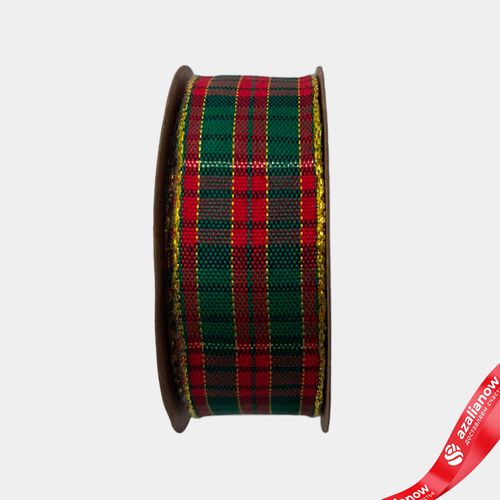 Лента «Шотландка» (полиэстер), 25 мм 10 м, красный/зеленый