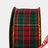 Маленькое фото 4: Лента «Шотландка» (полиэстер), 25 мм 10 м, красный/зеленый