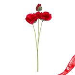Маленькое фото 1: Мак искусственный (пластик), 50см, красный