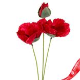 Маленькое фото 4: Мак искусственный (пластик), 50см, красный