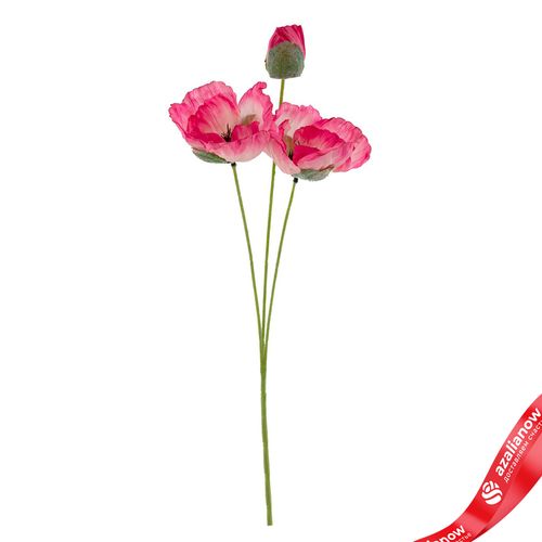 Мак искусственный (пластик), 50см, розовый