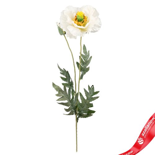 Мак искусственный (пластик), 72см, белый