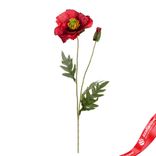 Маленькое фото 1: Мак искусственный (пластик), 72см, красный