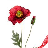 Маленькое фото 4: Мак искусственный (пластик), 72см, красный