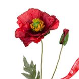 Маленькое фото 5: Мак искусственный (пластик), 72см, красный