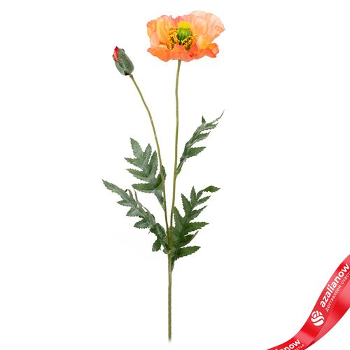 Мак искусственный (пластик), 72см, светло-розовый